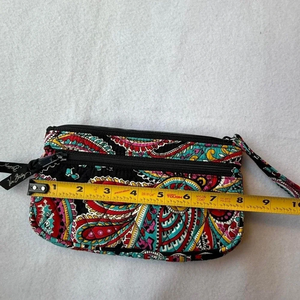 Vera Bradley Double Zip Wristlet Parisian Paisley Retired Print Wallet Purse